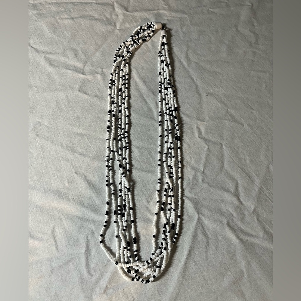 Black and White Beaded Necklace